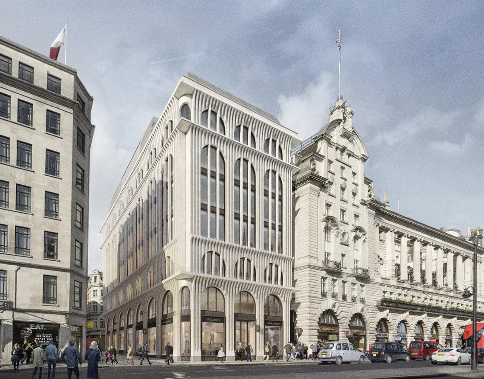 33-35 Piccadilly, DSDHA scheme with a two-storey basement extending over the entire site